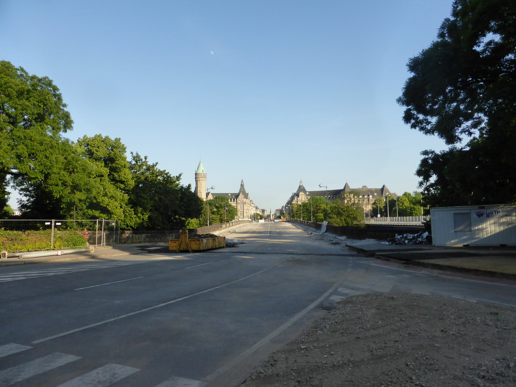 The Pont Adolphe bridge, under renovation, the Metz Square and the Building of the European Coal and Steel Community