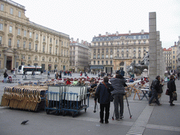 The Place des Terreaux square with the Fontaine Bartholdi fountain and the Musée des Beaux-Arts de Lyon museum
