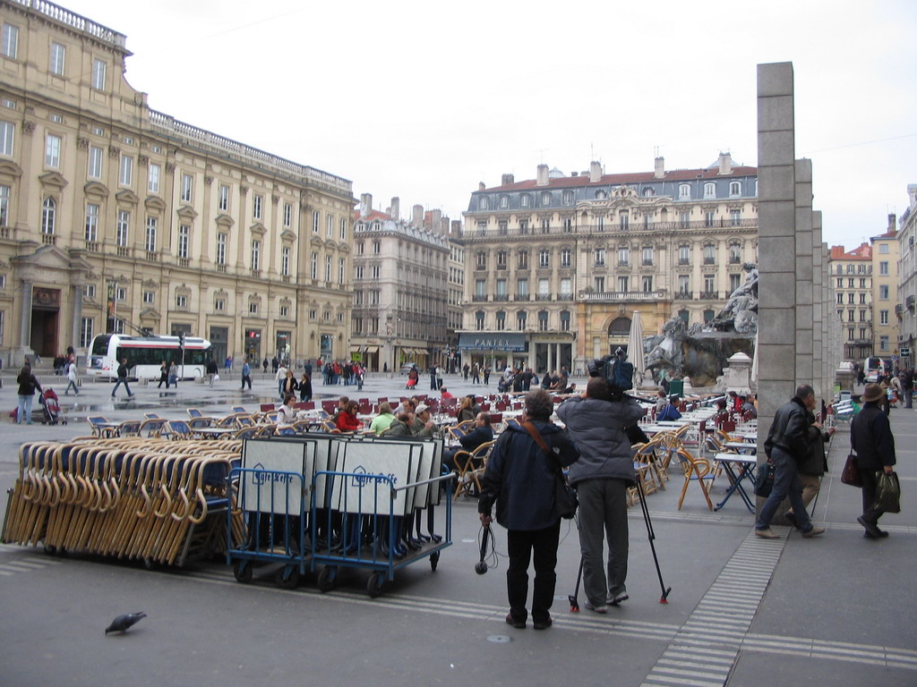 The Place des Terreaux square with the Fontaine Bartholdi fountain and the Musée des Beaux-Arts de Lyon museum