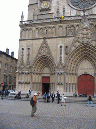 Front of the Saint-Jean-Baptiste Cathedral at the Place Saint-Jean square