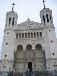 Front of the Basilica of Notre-Dame de Fourvière at the Place de Fourvière square