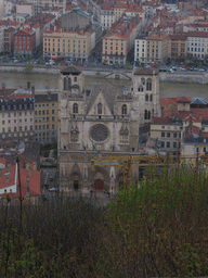 The Saint-Jean-Baptiste Cathedral, viewed from the Basilica of Notre-Dame de Fourvière