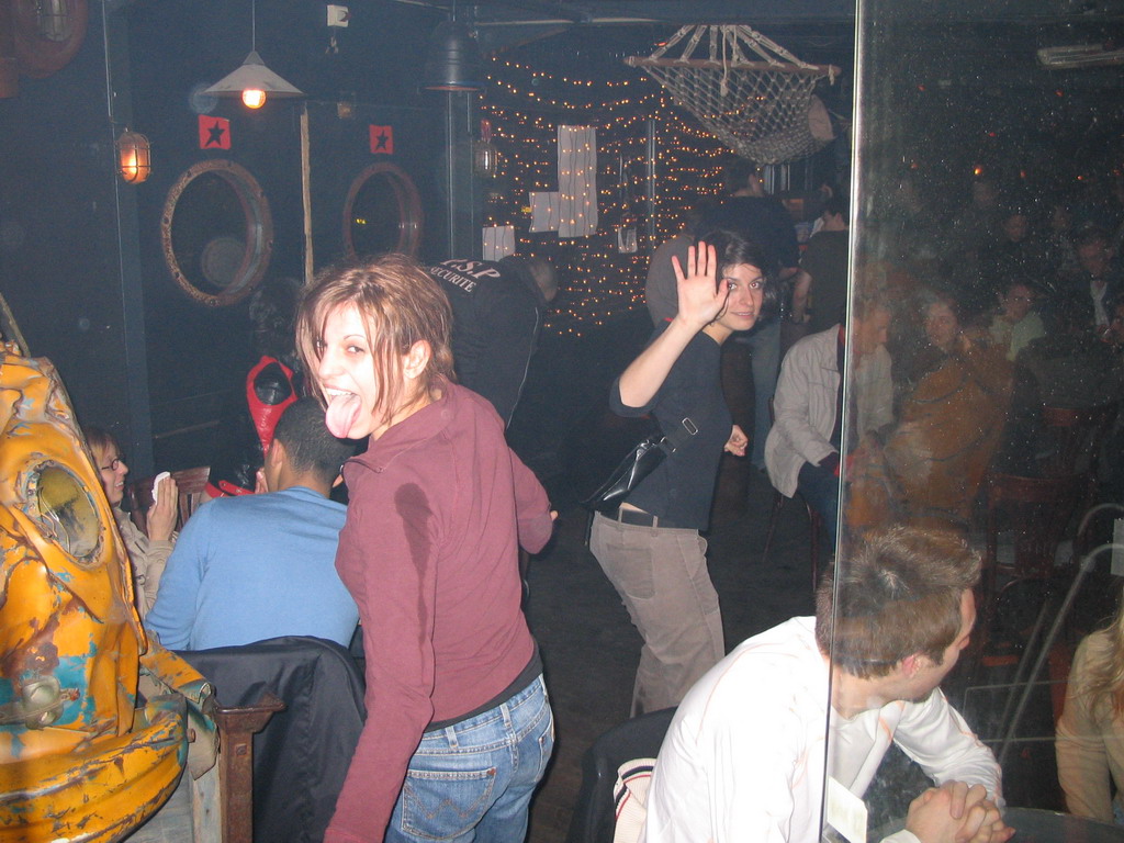 Friends in a pub in the city center, after the gala dinner of the World Life Sciences Forum BioVision 2005 conference