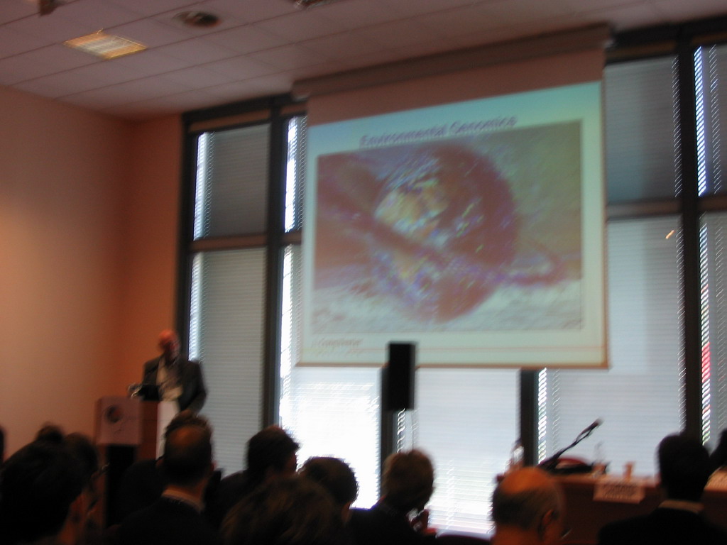 Craig Venter giving a talk at the World Life Sciences Forum BioVision 2005 conference, at the Centre Congrès de Lyon conference center