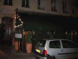 Front of Restaurant Le Caro de Lyon at the Rue du Bât d`Argent street, by night
