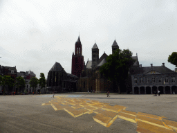 The Vrijthof square with the Sint-Janskerk church, the Sint-Servaasbasiliek church and the Hoofdwacht building