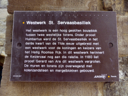 Information on the westwork of the Sint-Servaasbasiliek church