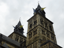 Towers of the Sint-Servaasbasiliek church, viewed from the cloister garden