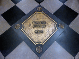 Plaque with the name of Saint Servatius at the floor of the Sint-Servaasbasiliek church