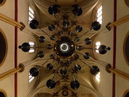 Chandeleer at the ceiling of the nave of the Sint-Servaasbasiliek church