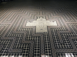 Mosaic floor with an image of Jeruzalem, in front of the southwest entrance of the Sint-Servaasbasiliek church