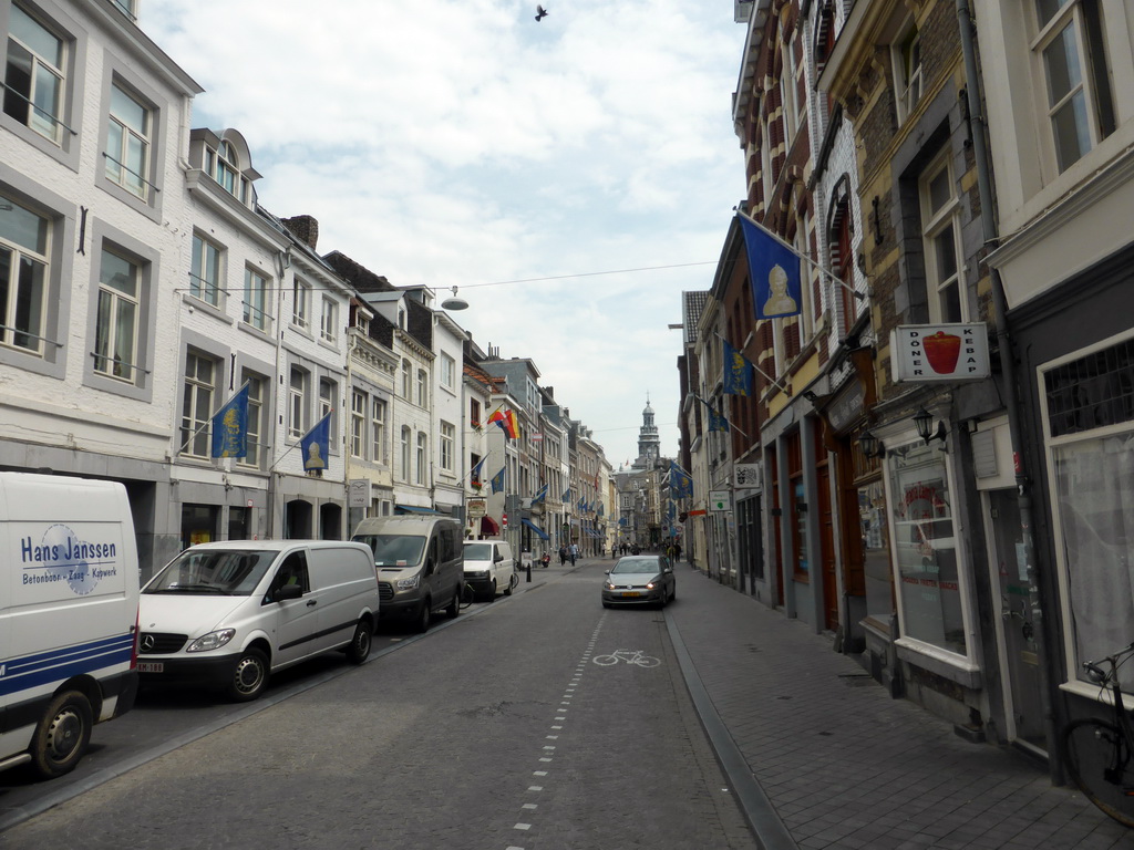 The Grote Gracht street and the tower of the City Hall