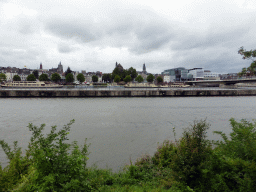 The Maas river and the city center, viewed from the Oeverwal street