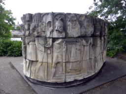 One of two sculptures that used to be part of the Wilhelminabrug bridge, at the Oeverwal street