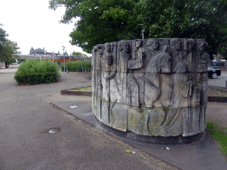 One of two sculptures that used to be part of the Wilhelminabrug bridge, at the Oeverwal street