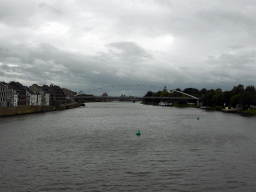 The Hoge Brug pedestrian bridge over the Maas river, viewed from the Sint Servaasbrug bridge