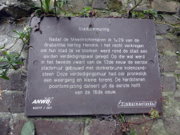 Information on the City Wall at the Lang Grachtje street