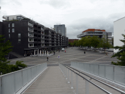 The east side of the Hoge Brug pedestrian bridge, and the Plein 1992 square