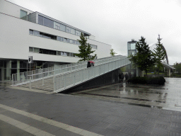 The Hoge Brug pedestrian bridge over the Maas river, viewed from the Plein 1992 square