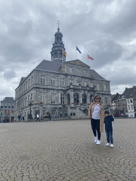Miaomiao and Max in front of the City Hall at the Markt square