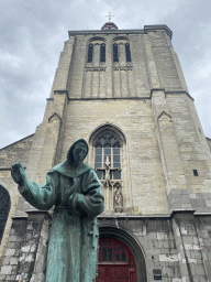 Fountain in front of the Sint-Matthiaskerk church at the Boschstraat street