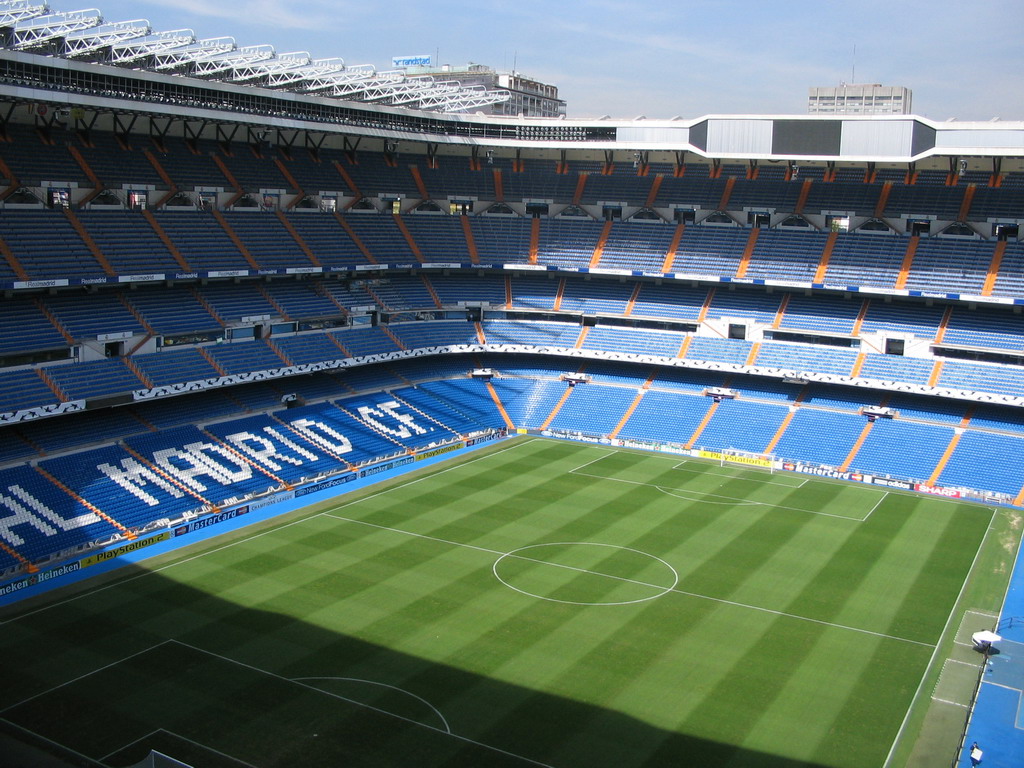 Inside the Santiago Bernabéu stadium