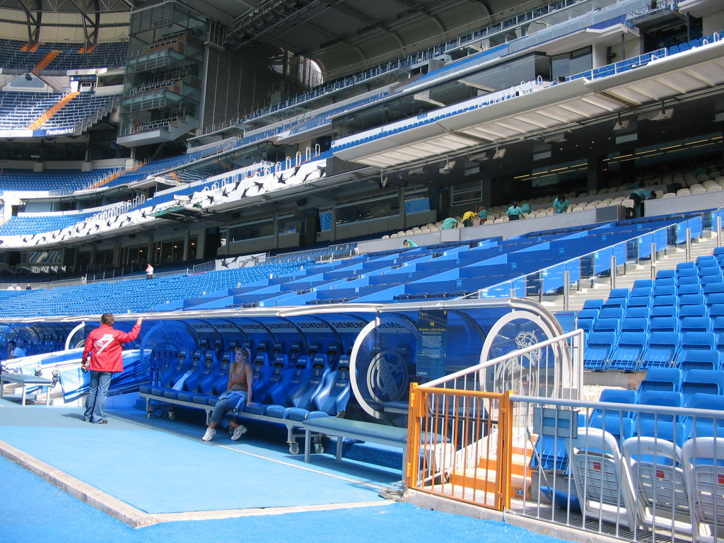 The dugout of the Santiago Bernabéu stadium