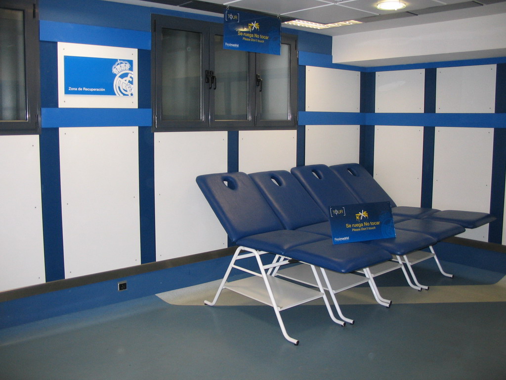 Massage benches in the Santiago Bernabéu stadium