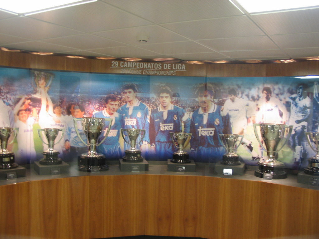 Spanish Championship Cups, in the museum of the Santiago Bernabéu stadium