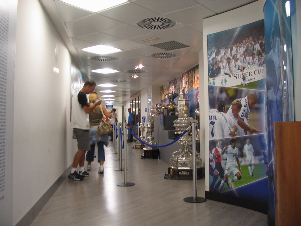 Several trophies, in the museum of the Santiago Bernabéu stadium