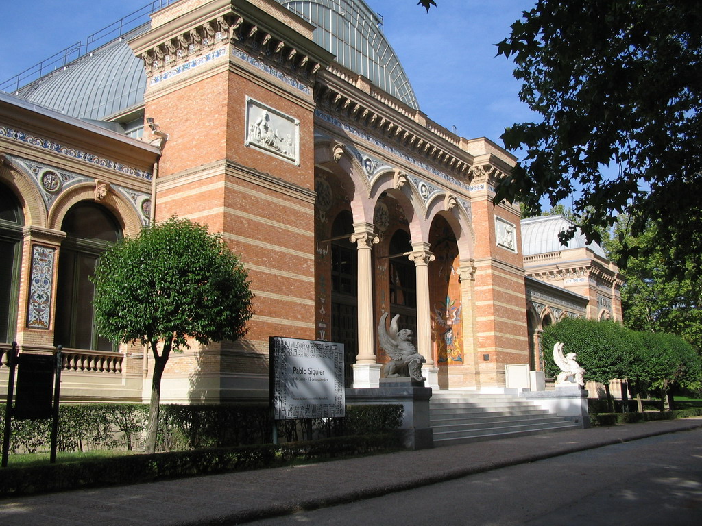 The front of the Palacio de Velázquez, in the Parque del Buen Retiro park