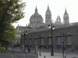 The Almudena Cathedral and the east side of the Royal Palace