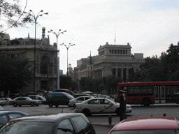 The Plaza de Cibeles square, with the Bank of Spain and the Metropolis Building (Edificio Metrópolis)