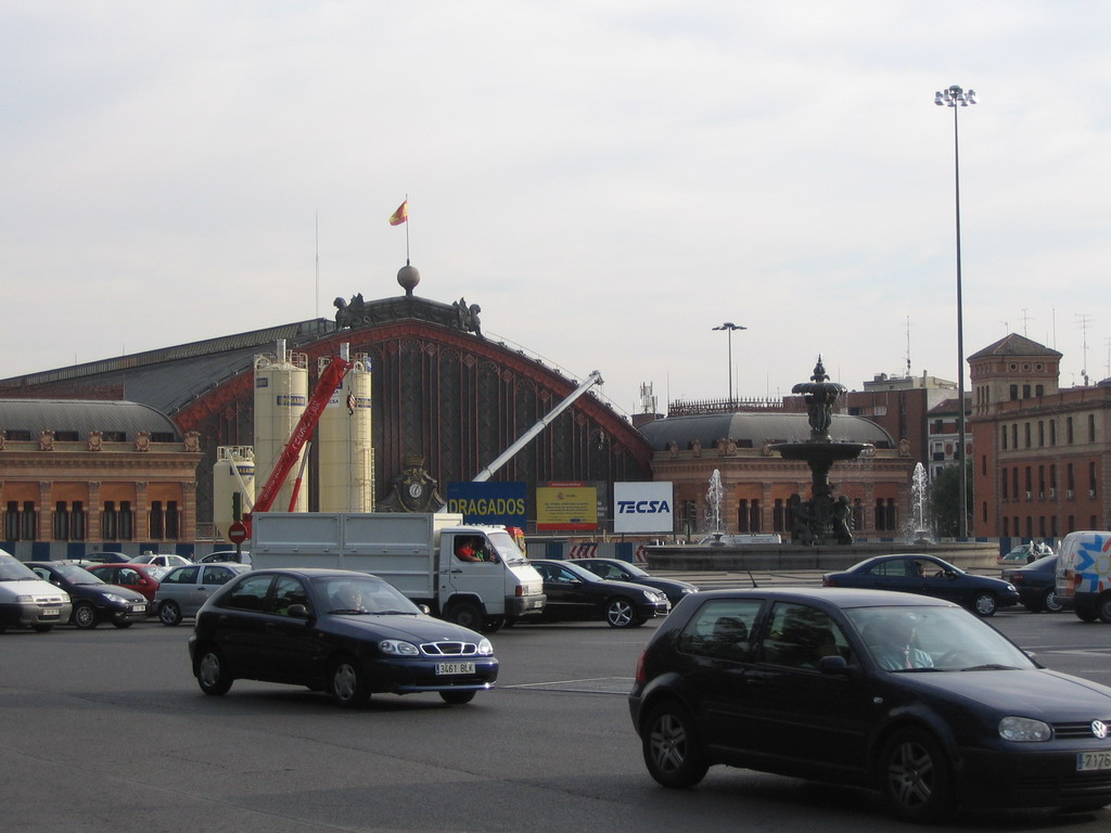 The Plaza del Emperador Carlos V square and Atocha railway station