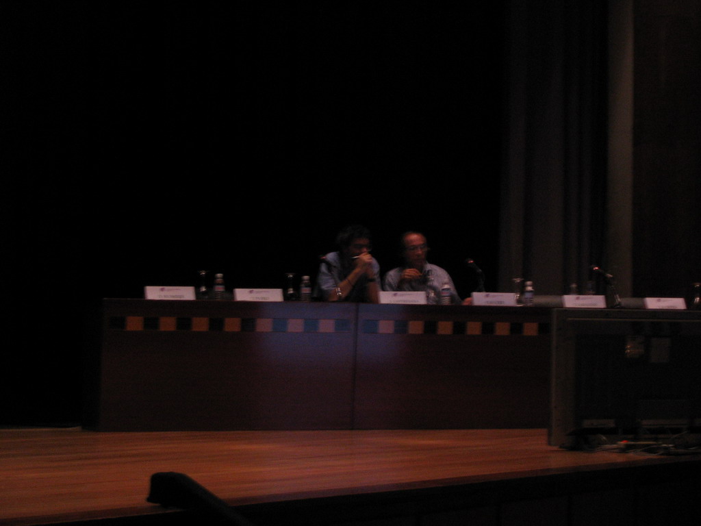 Board listening to Toni`s presentation at the ECCB 2005 conference, at the Palacio de Congresos de Madrid building