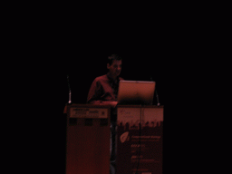 Tim`s friend presenting at the ECCB 2005 conference, at the Palacio de Congresos de Madrid building