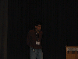 Tim`s friend presenting at the ECCB 2005 conference, at the Palacio de Congresos de Madrid building