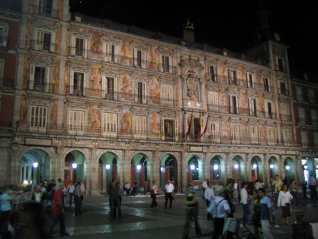 The Plaza Mayor square, by night