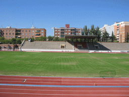 Football field with running track