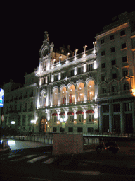 Building in the city center, by night