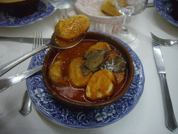 Dinner in a restaurant at the Calle de la Abada street