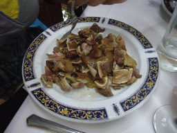 Dinner in a restaurant at the Calle de la Abada street