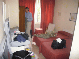 Kees in his hotel room at our hotel `Euromadrid`