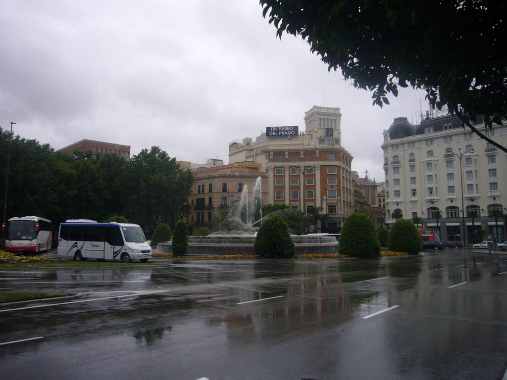 Neptune Fountain at the Paseo del Prado street