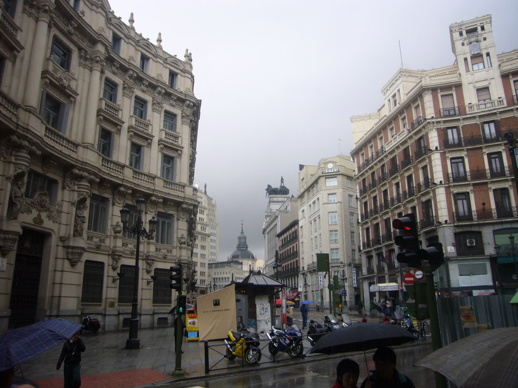 The Calle de Sevilla street, with the Edificio del Banco de Bilbao and the Church of the Calatravas