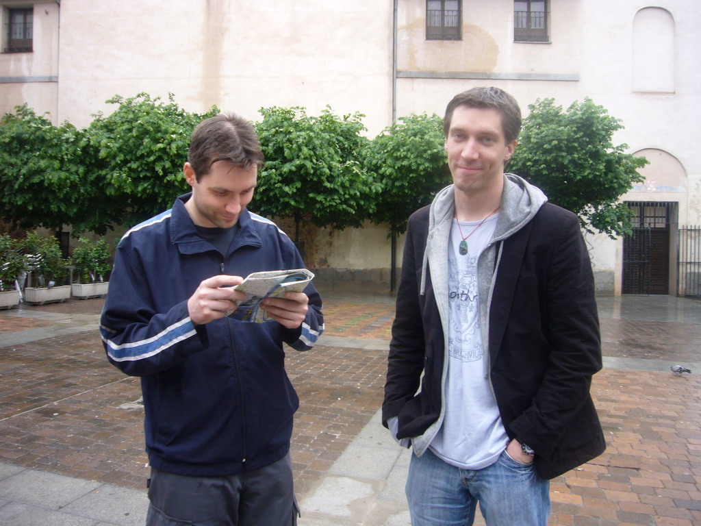 Tim and Jeroen at the Plaza San Ildefonso square