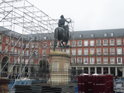Equestrian statue of King Philip III at the Plaza Mayor square