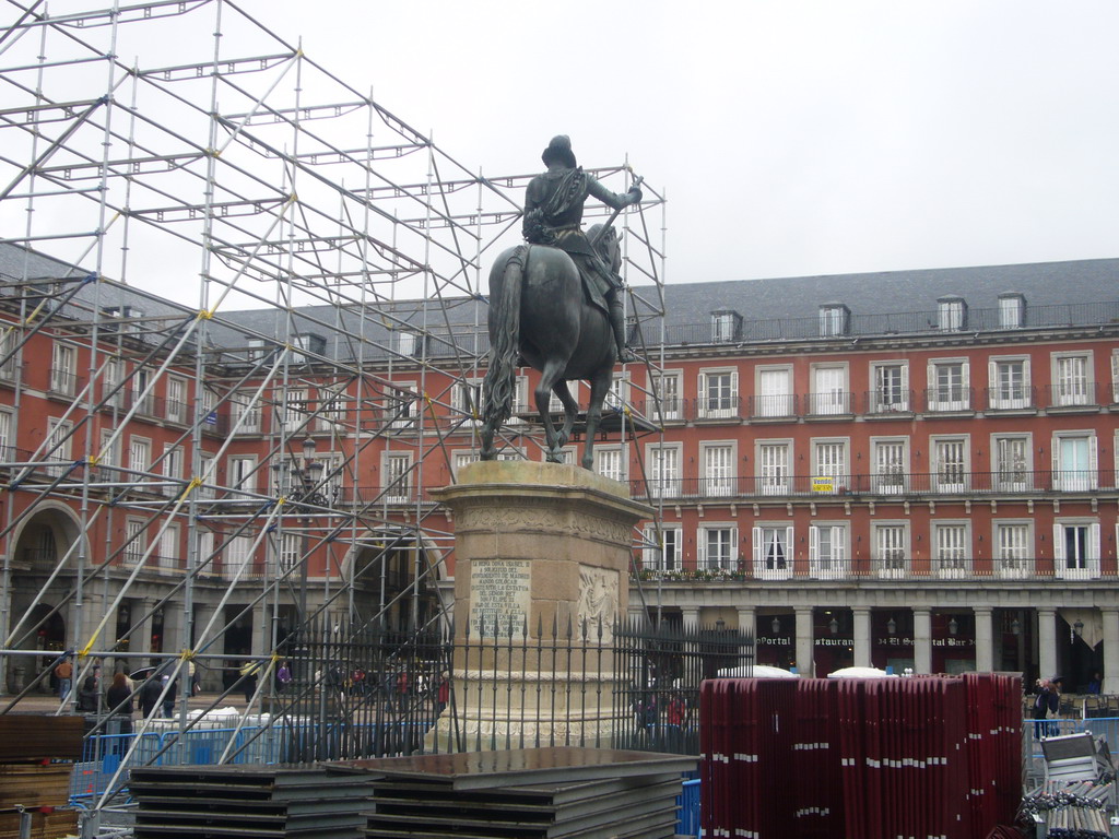 Equestrian statue of King Philip III at the Plaza Mayor square