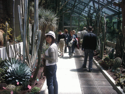 Miaomiao, Jeroen and Kees in a greenhouse in the Royal Botanical Garden