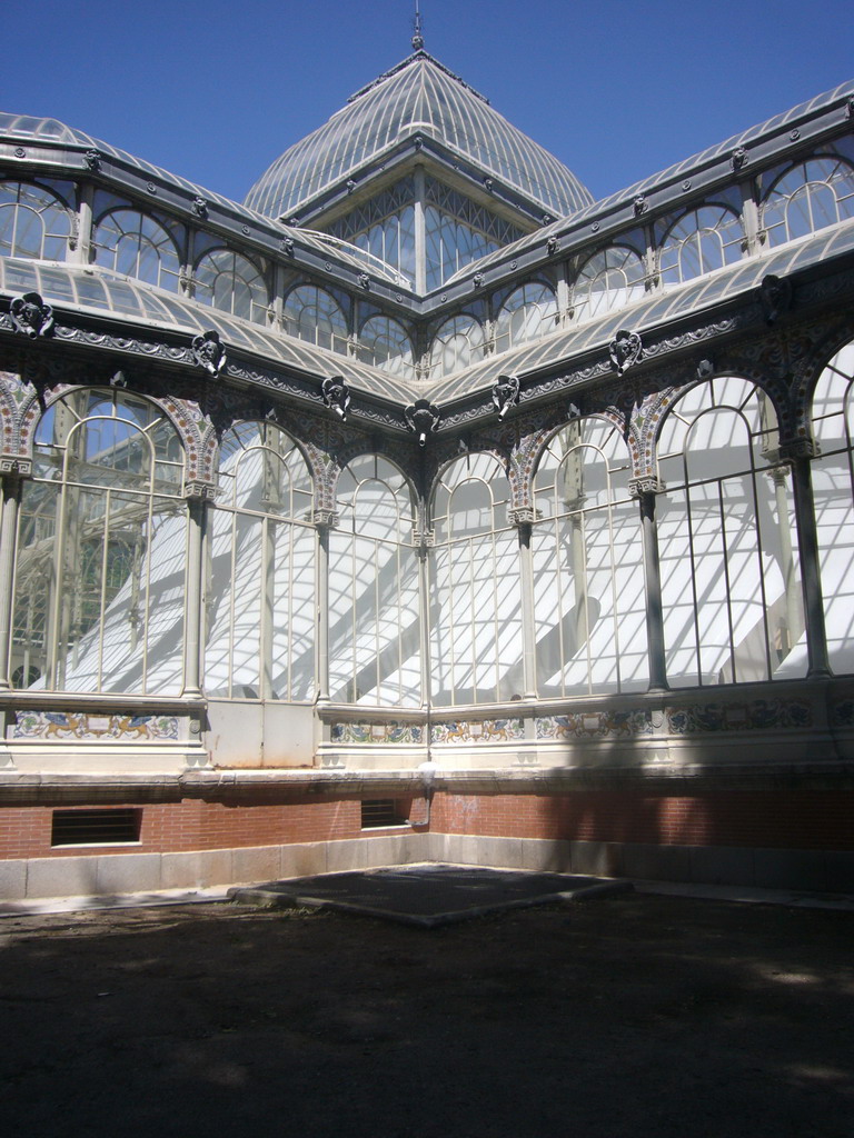 The back side of the Palacio de Cristal in the Parque del Buen Retiro park